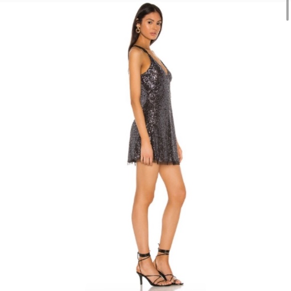 NWT Free People Gold Rush Mini Dress Black XS - Picture 3 of 13
